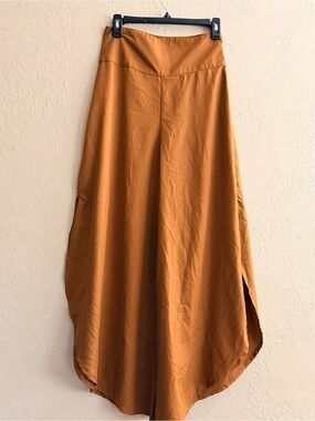 Womens High-Waist Wide Leg Boho Pants in Burnt Orange